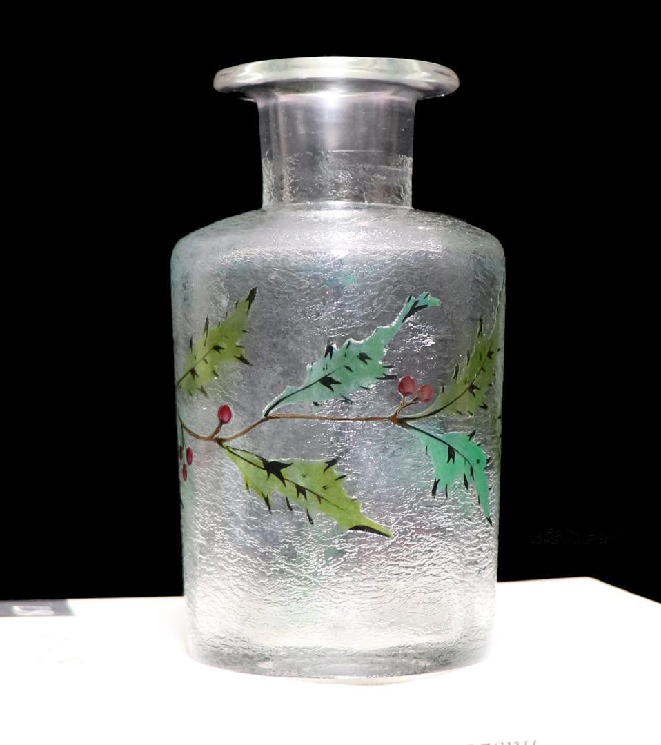 オールド・バカラ 美術館級 多色エナメル×アシッドエッチング ボトル13.1cm