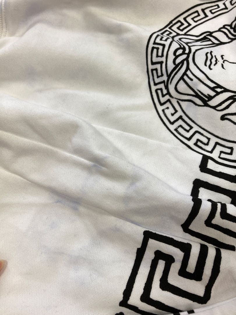 VERSACE ロゴトレーナー ホワイト 変色あり