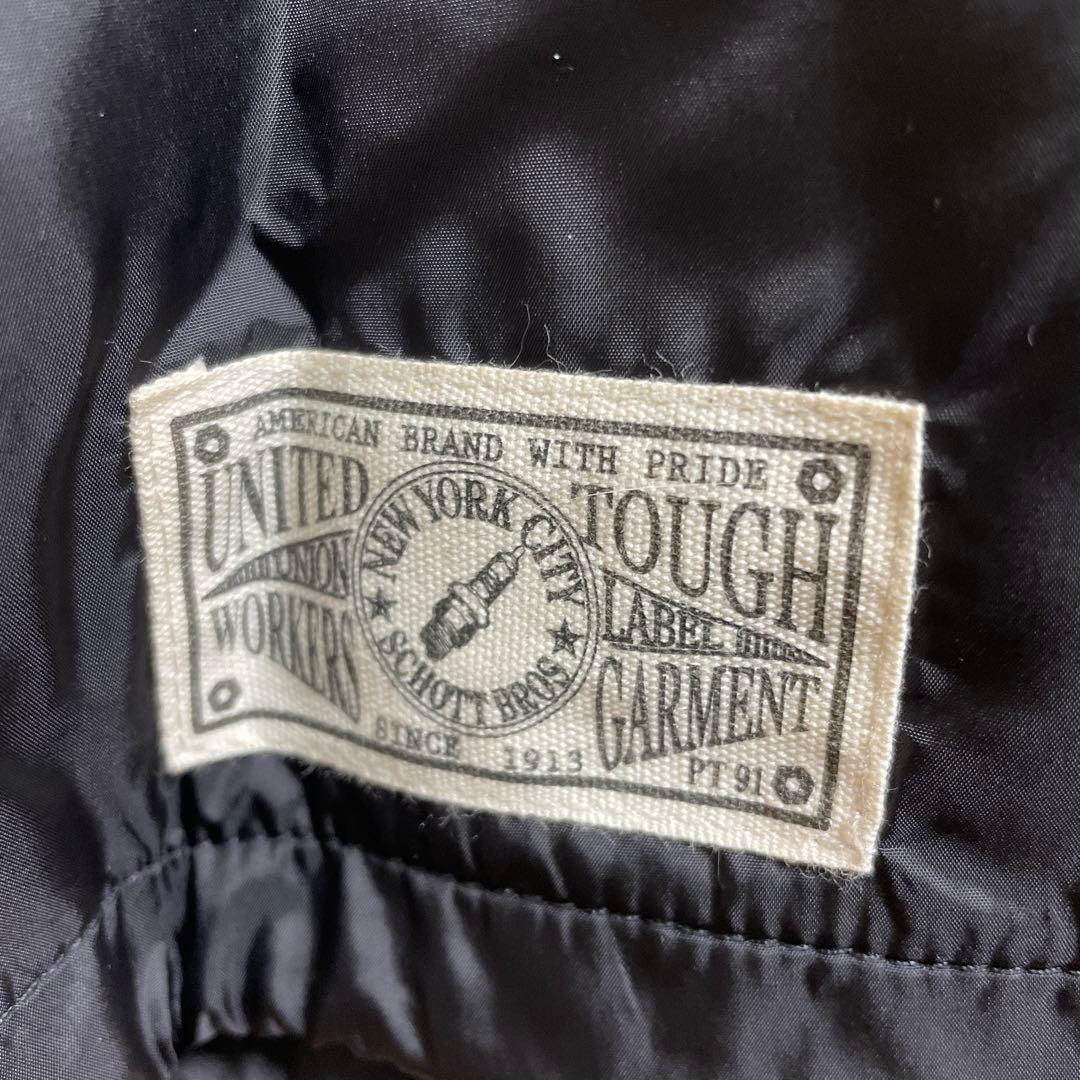 【試着のみ】Schott ブラックナイロンコーチジャケット