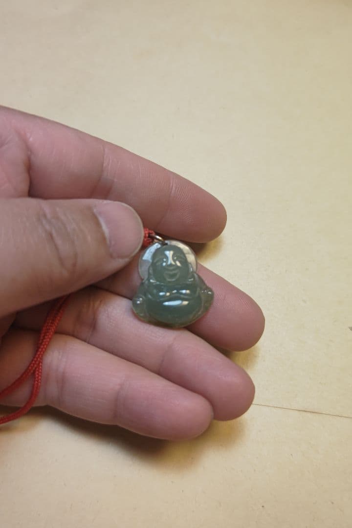 翡翠　大黒天　ネックレス　ペンダント　玉石　仏像、根付