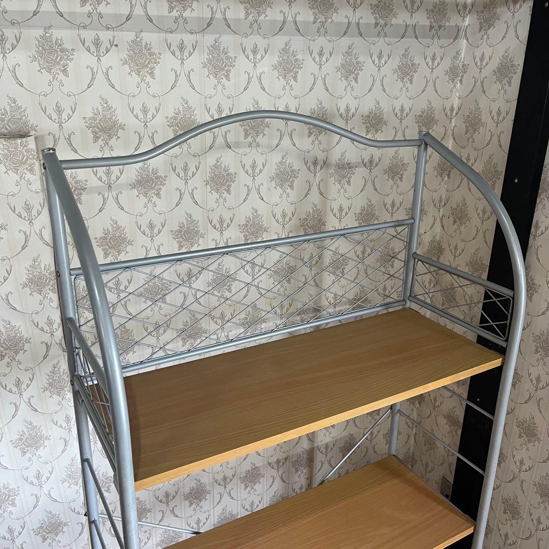 【中古品】アイアンフレーム ユニットシェルフ オープンラック 飾り棚 木天板