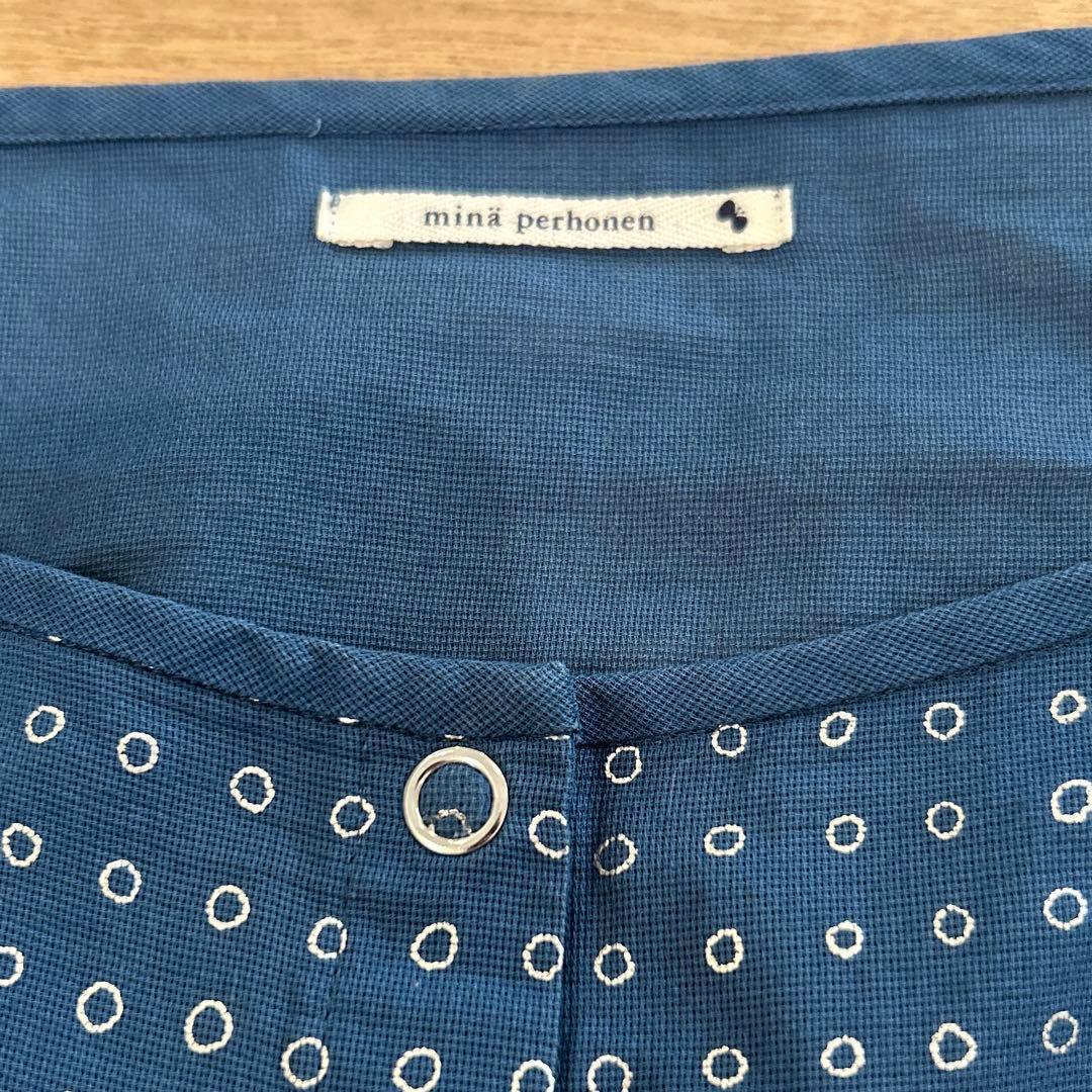 minä perhonen ドット柄 シャツ