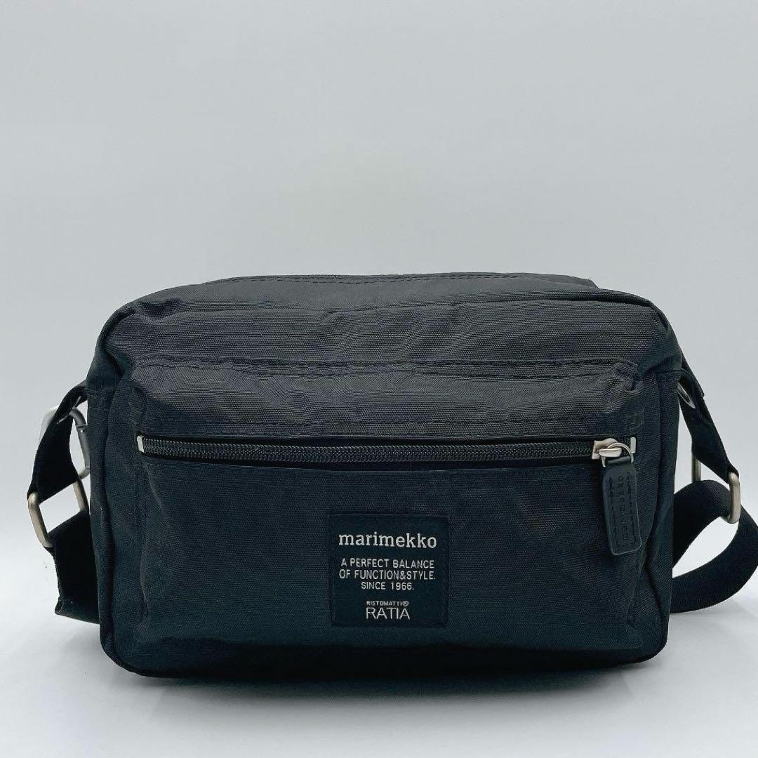 美品 マリメッコ MY THINGS ショルダーバッグ ブラック f456