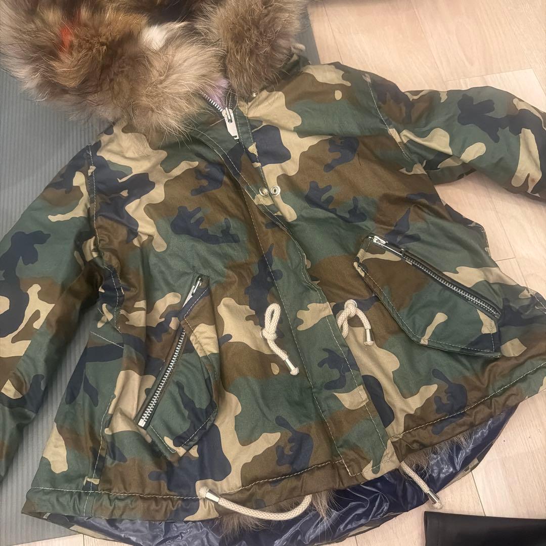 専用迷彩柄ファー　ダウン　高級　M 美品