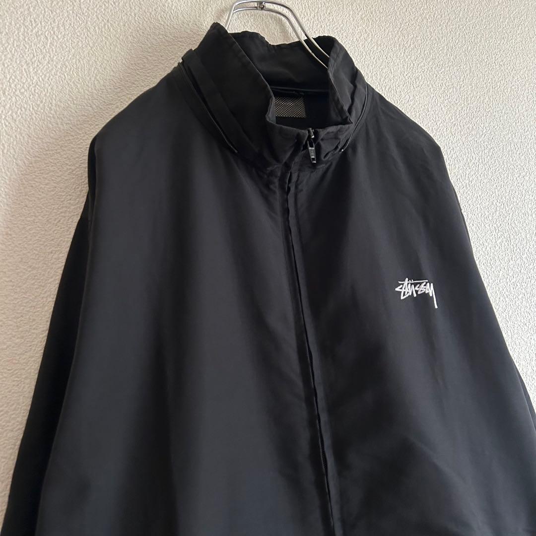 STUSSY ステューシー ナイロンジャケット 刺繍ロゴ バックプリント XL