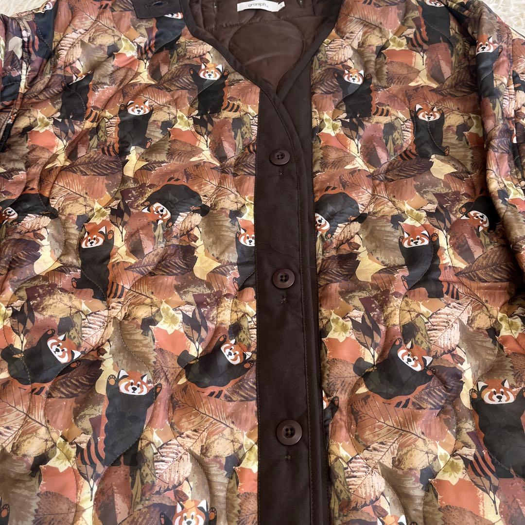 グラニフ ショートモッズコート IKAKU レッサーパンダ 3way Ｌ刺繍