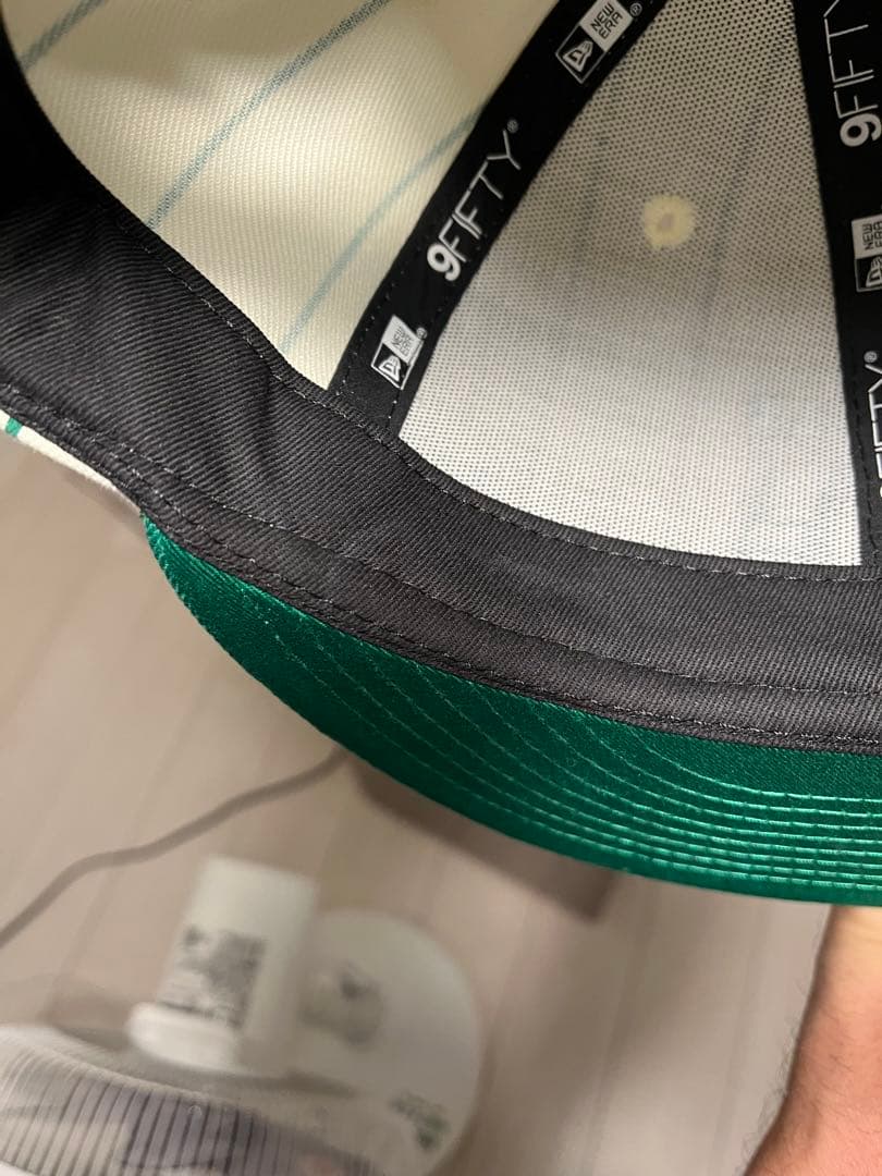 バナナマン　帽子　グリーンストライプ＆ゴールド文字　まとめ　キャップ　バ帽