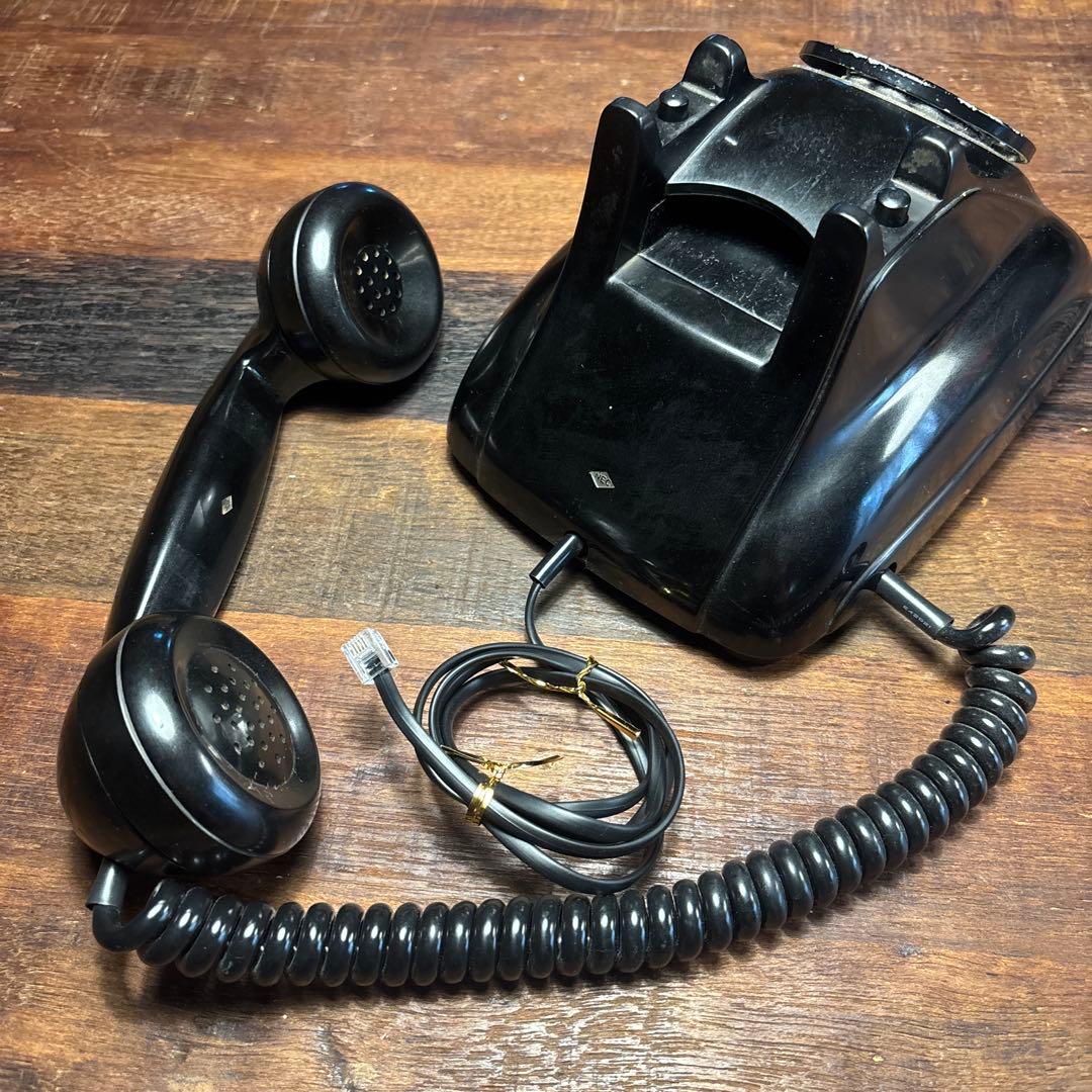 日本電気(NEC)製　ダイヤル式4号電話 黒色 アンティーク　希少実用品