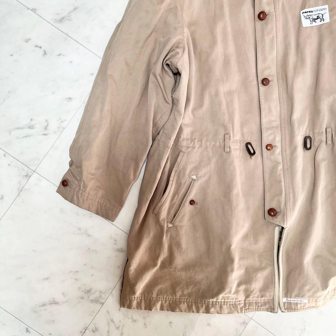 papas パパス モッズコート ミリタリージャケット ベージュブラウン M