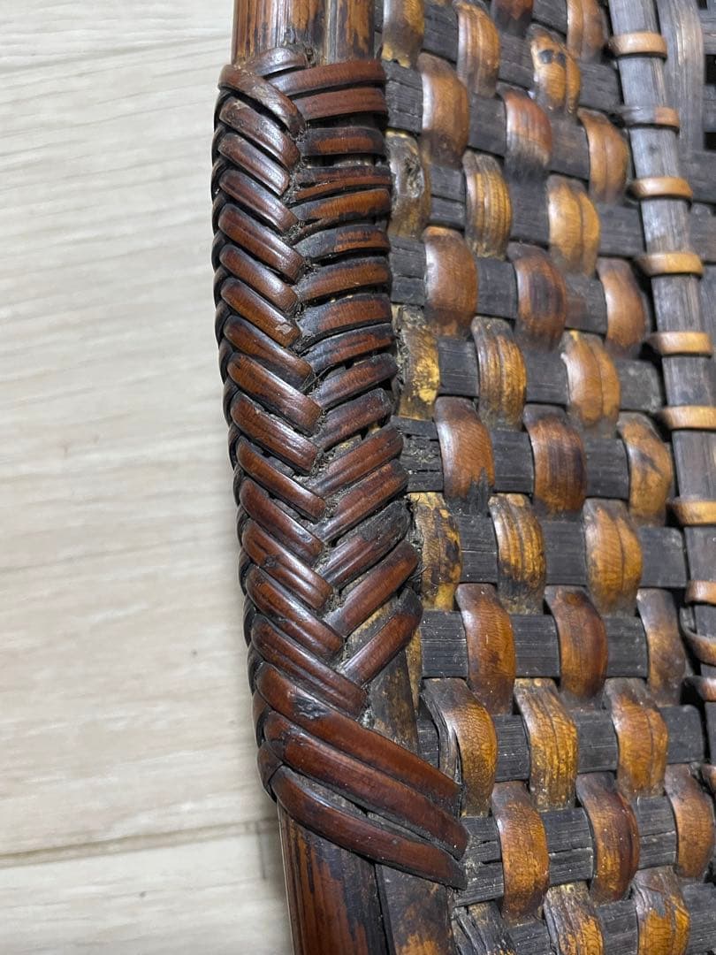 アンティーク 花籠／古道具 花器／竹籠 バスケット（山葡萄系素材？） 伝統工芸