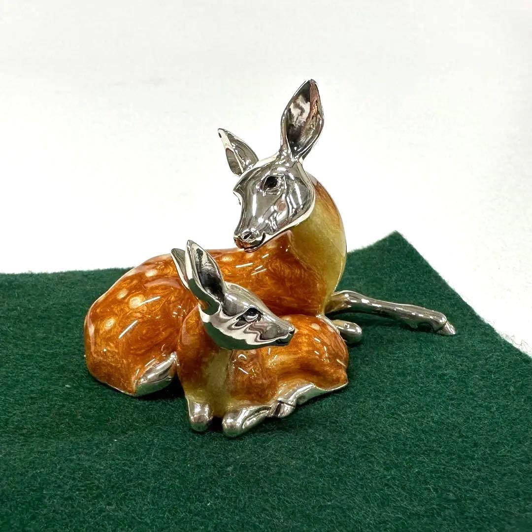 【銀製】イタリア工房　鹿の親子 置物　シルバー　銀　925