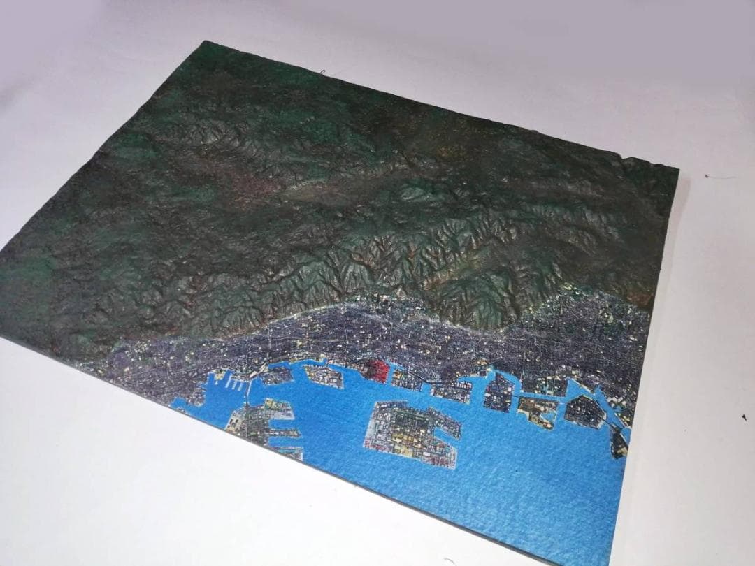 六甲山　山岳模型　スケール1/900000　ケース無しタイプ　透明地図付