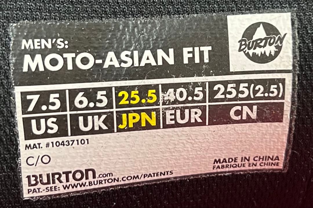 【美品_即日発送】BURTON MOTO-ASIAN FIT 25.5cm