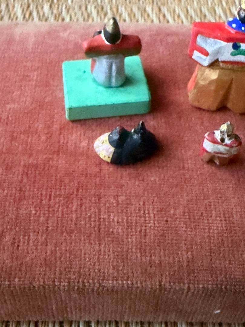 奈良一刀彫 立雛 雛人形 豆人形 4点