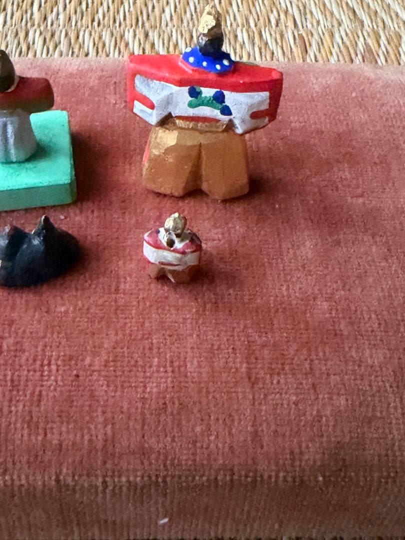 奈良一刀彫 立雛 雛人形 豆人形 4点