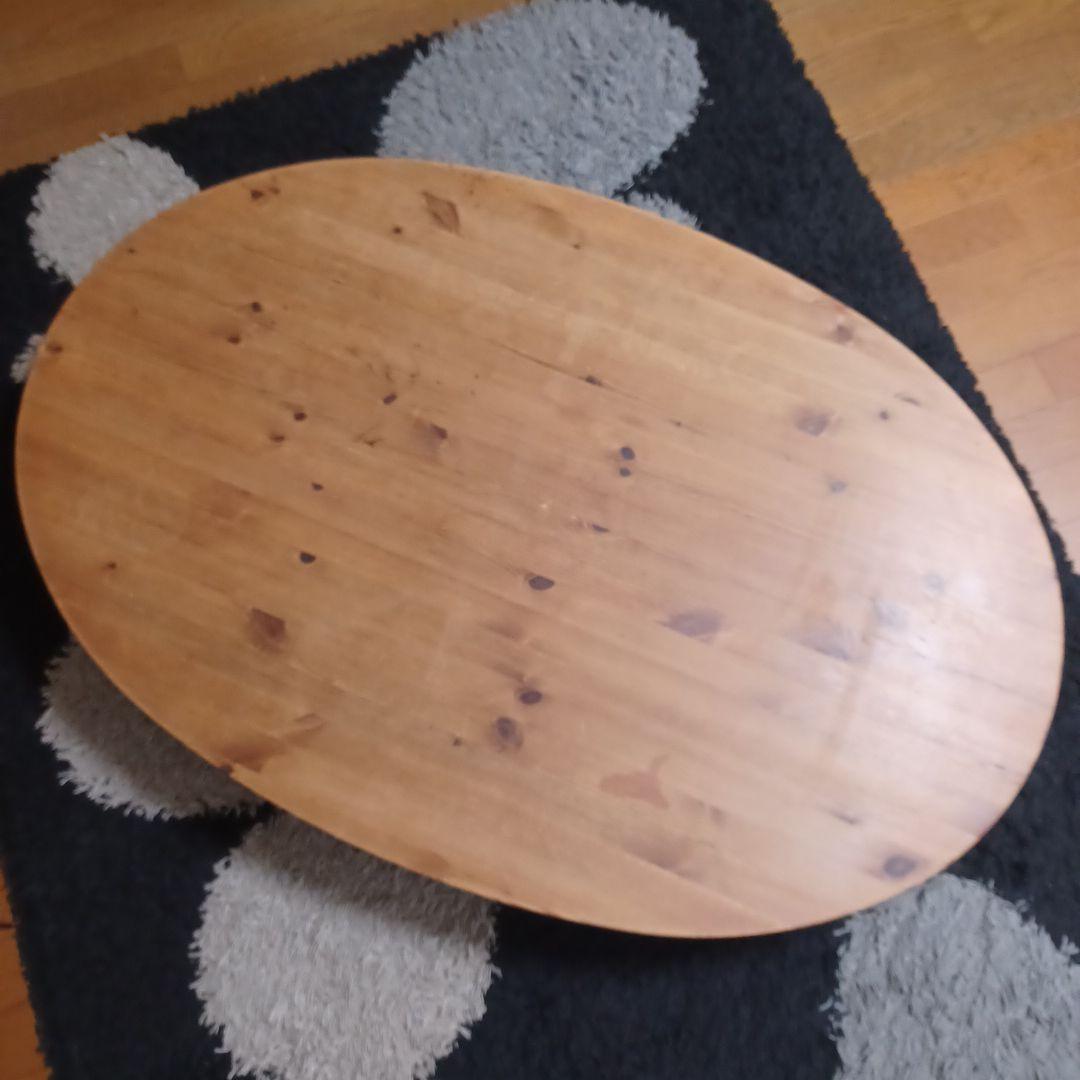 木製楕円形座卓 1200x800x350mm