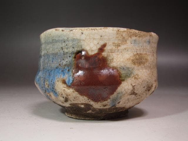 ★　青木木米（聾米）　彩釉茶碗　武者小路　官休庵　十三代　有隣斎の花押★x634