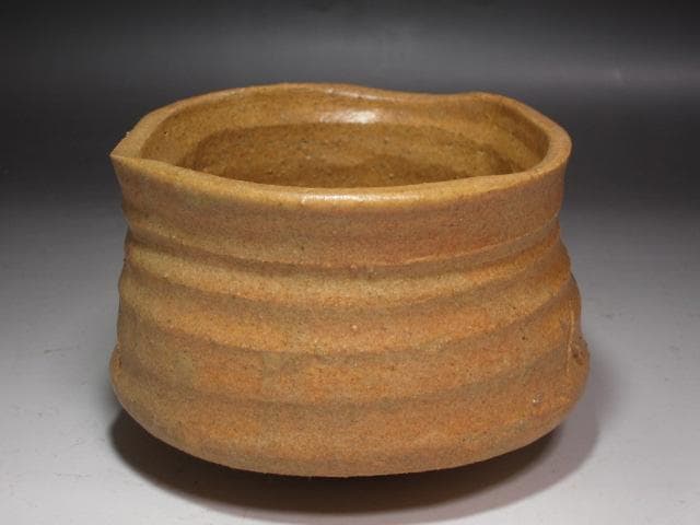 ☆　加藤唐九郎　黄瀬戸茶碗　洗心　味わい深い一品☆y510