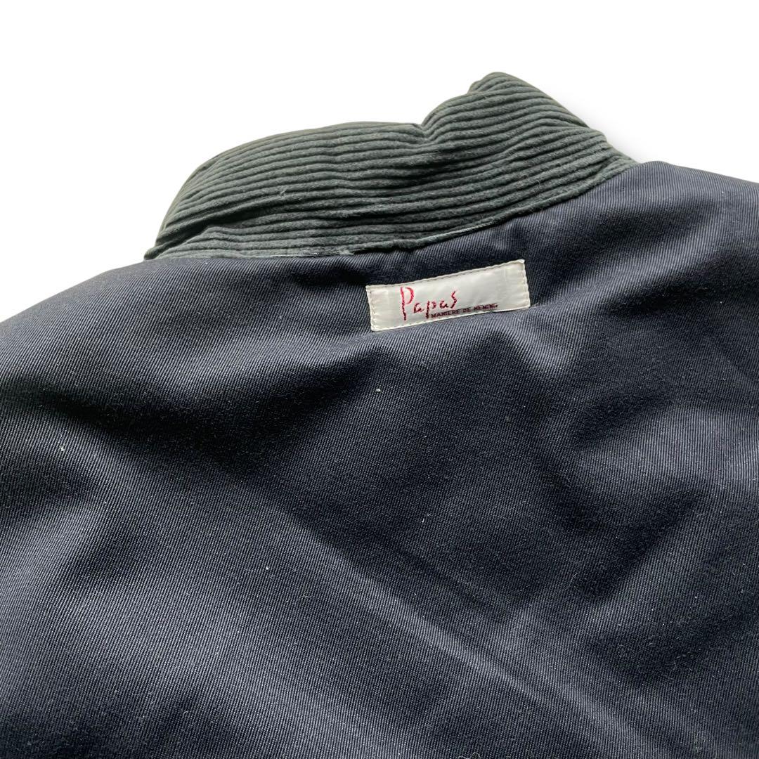 Papas パパス XXL コットンツイル 中綿入り 刺繍入りベスト イタリア製