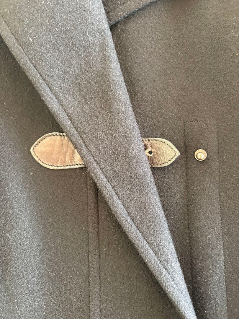 エルメスマルジェラ期レザーフックリバーシブルカシミヤコート　ブラック