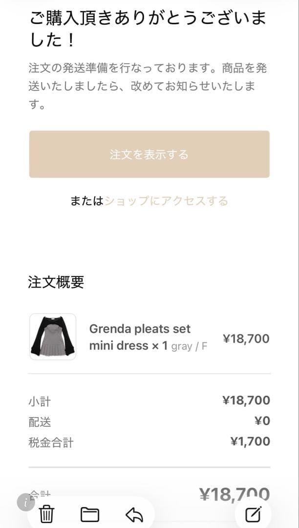 ワンピース Grenda pleats set mini dress andmary
