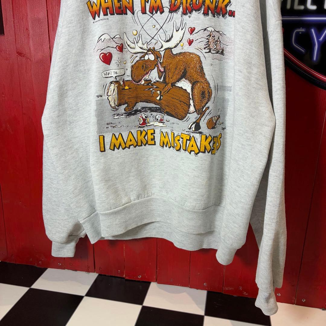 90s USA製　JERZEES セクシースウェット　ジョーク　鹿　酔っ払い