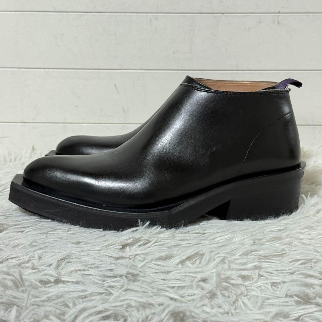 極美品✨エイティス　ロメオ　レザーアンクルブーツ　サイドジップ　ブラック　38