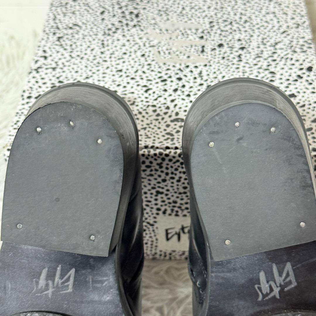 極美品✨エイティス　ロメオ　レザーアンクルブーツ　サイドジップ　ブラック　38