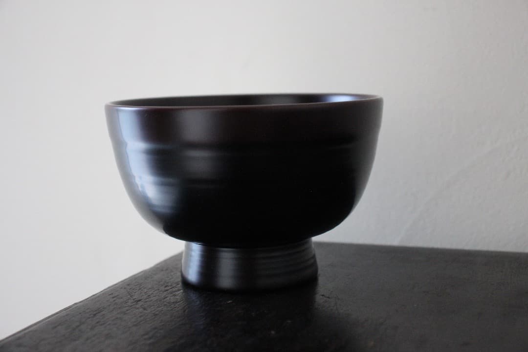 未使用　塗師　佐川泰正　筋挽大椀　黒　お椀