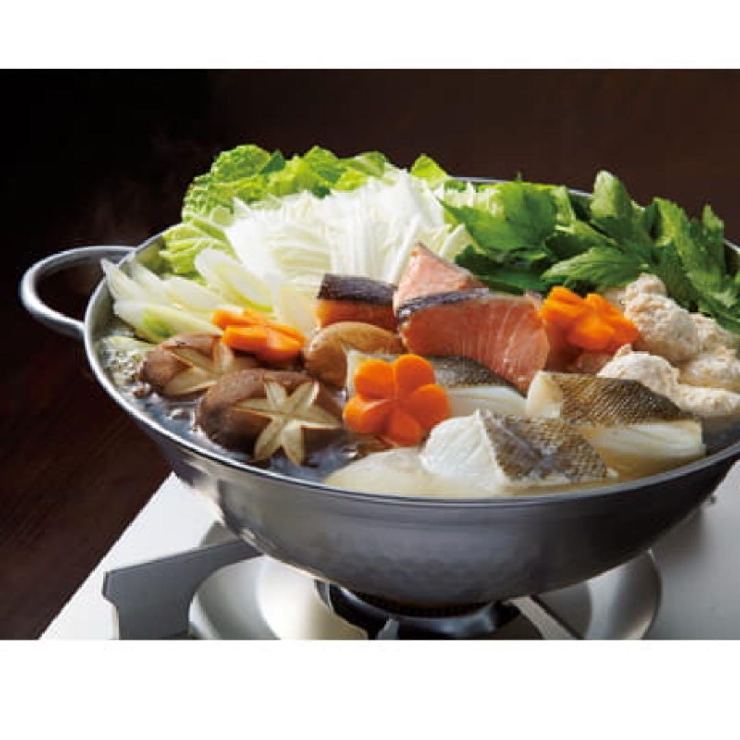 日本製　ステンレス　卓上鍋　24cm お玉　目皿付き 新潟県燕市