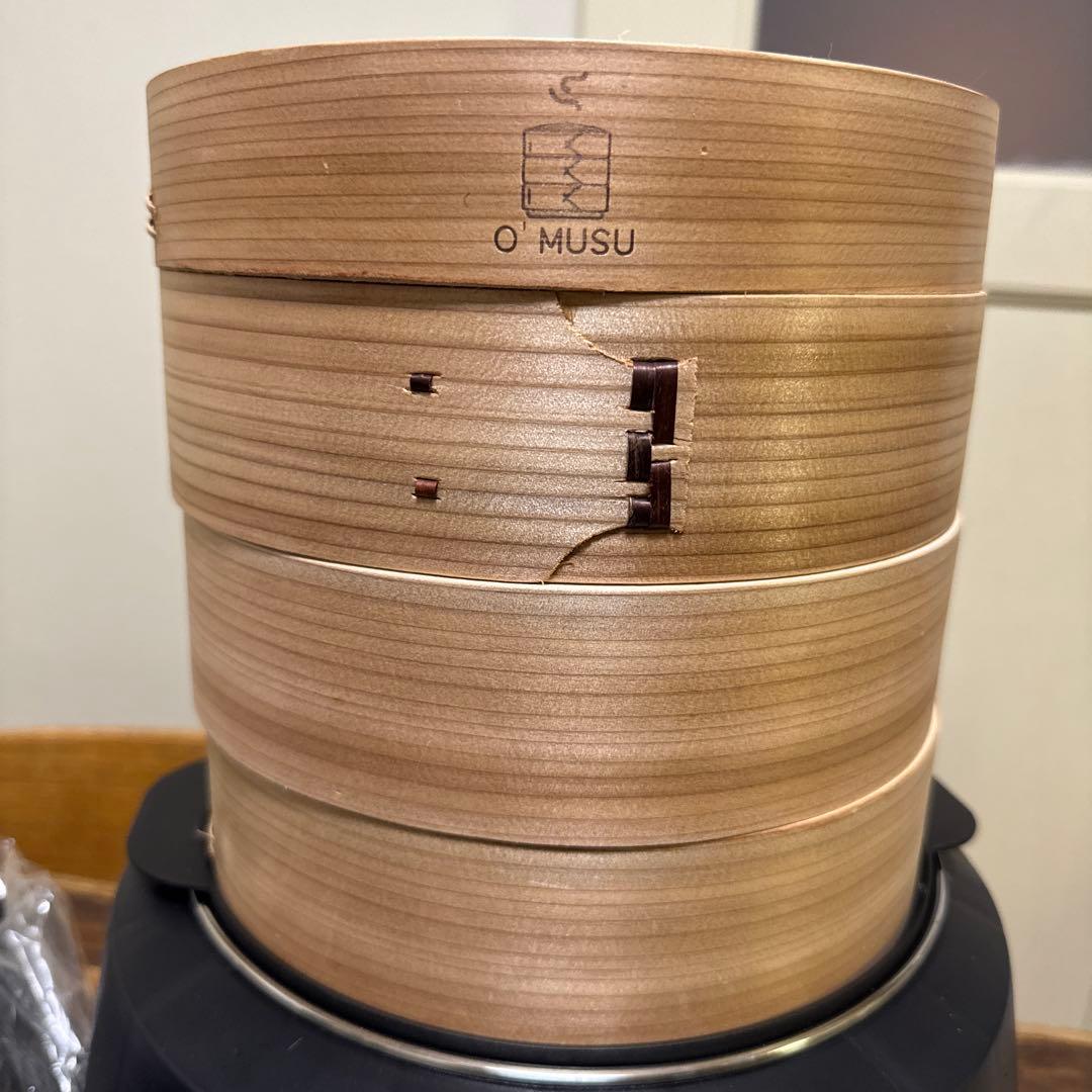 O'MUSU Ocrasi せいろ 蒸し器 電気 21cm 黒