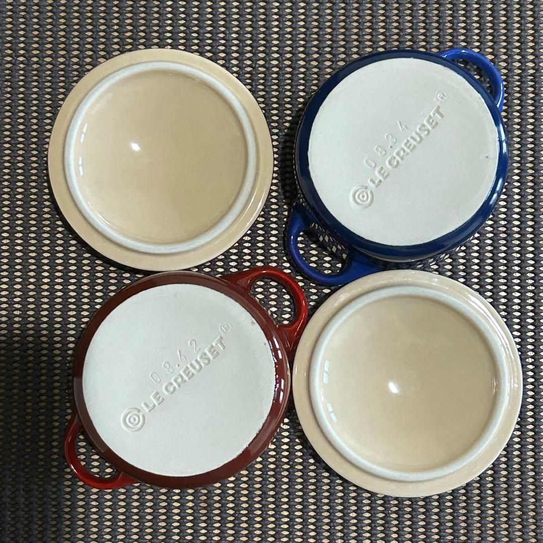 ルクルーゼ　ストーンウェア　　赤　青セット　12点