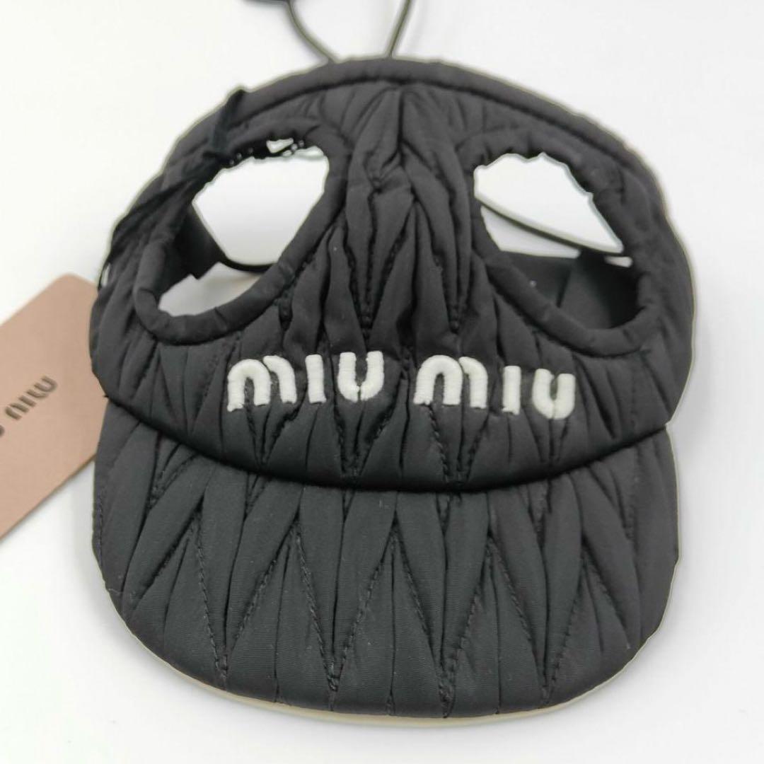 【miumiu】犬用サンバイザー　犬用帽子　キャップ ハット サンバイザー 黒