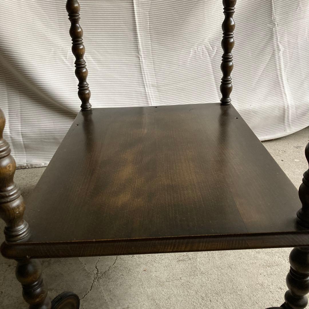 古道具　木製トロリーワゴン