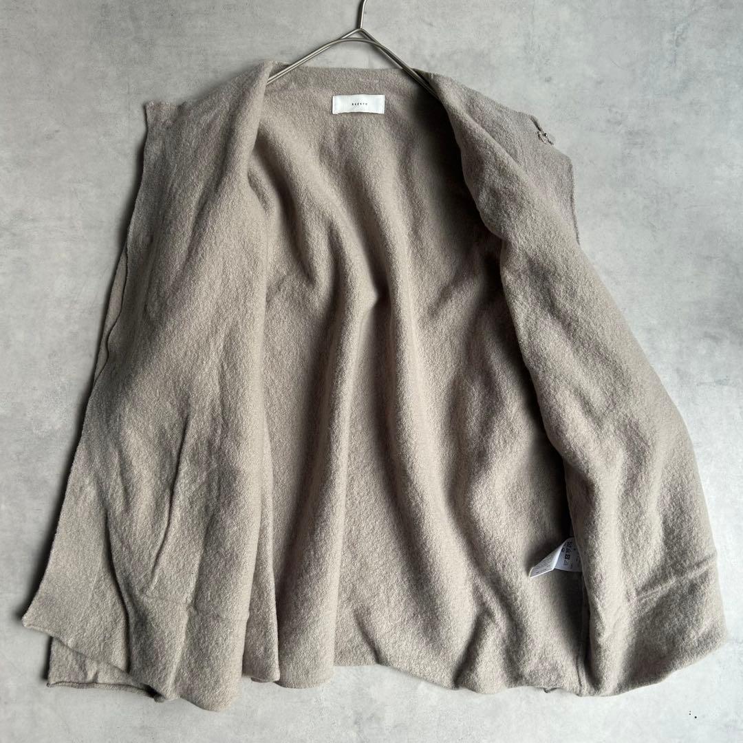 かぐれ ウールノーカラージャケット 圧縮ウール グレージュ 23AW