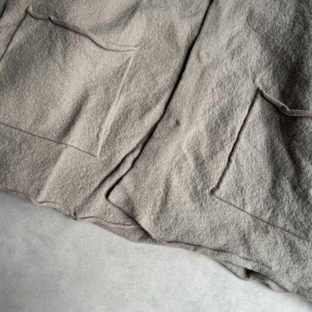 かぐれ ウールノーカラージャケット 圧縮ウール グレージュ 23AW