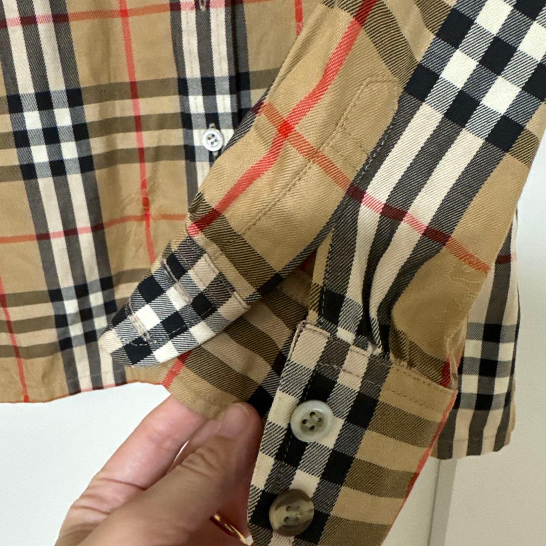美品全体ロゴ　バーバリーBurberry 長袖ノバチェックシャツ　シャドーホース