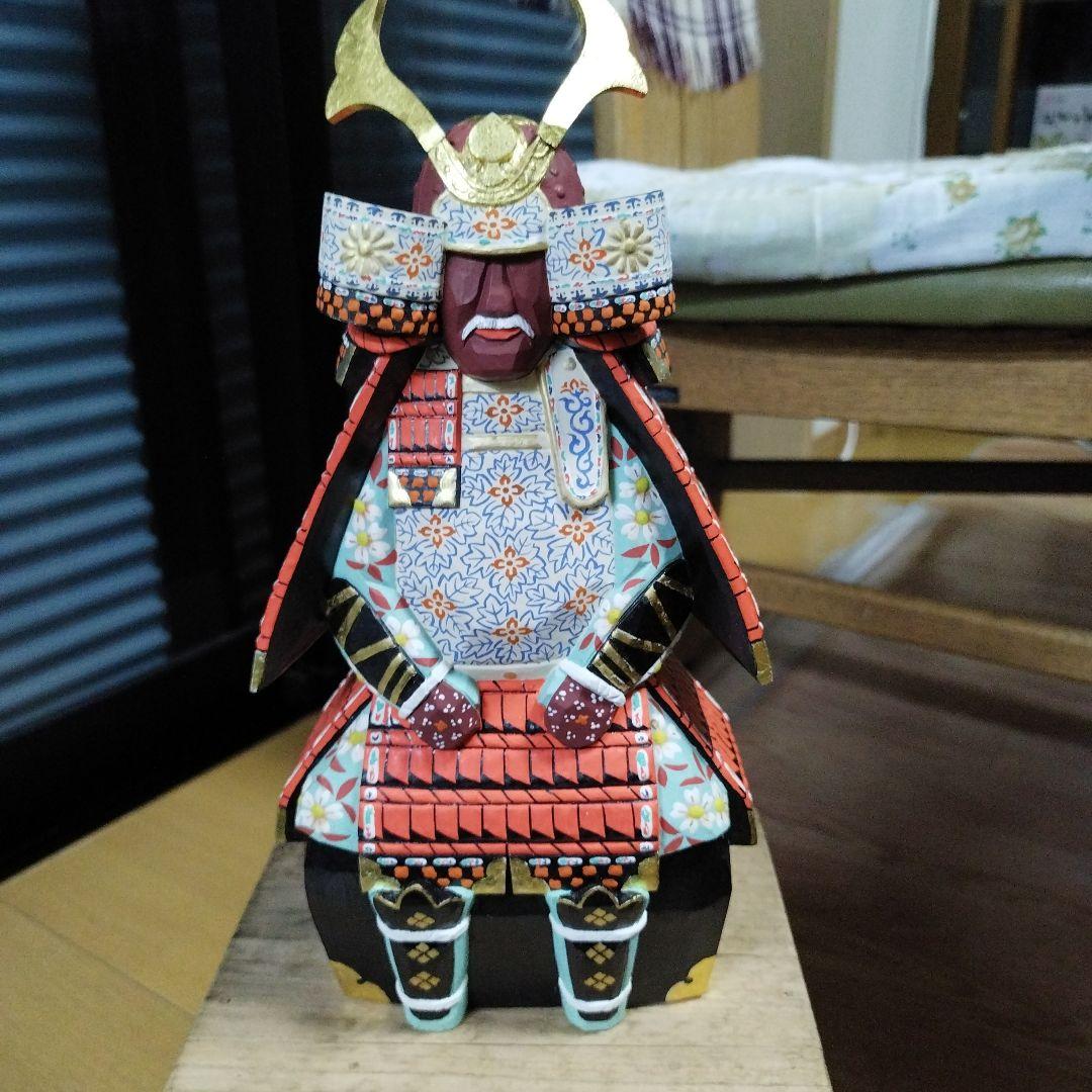 アンティーク　美品　奈良　一刀彫　具足　柴田一華作