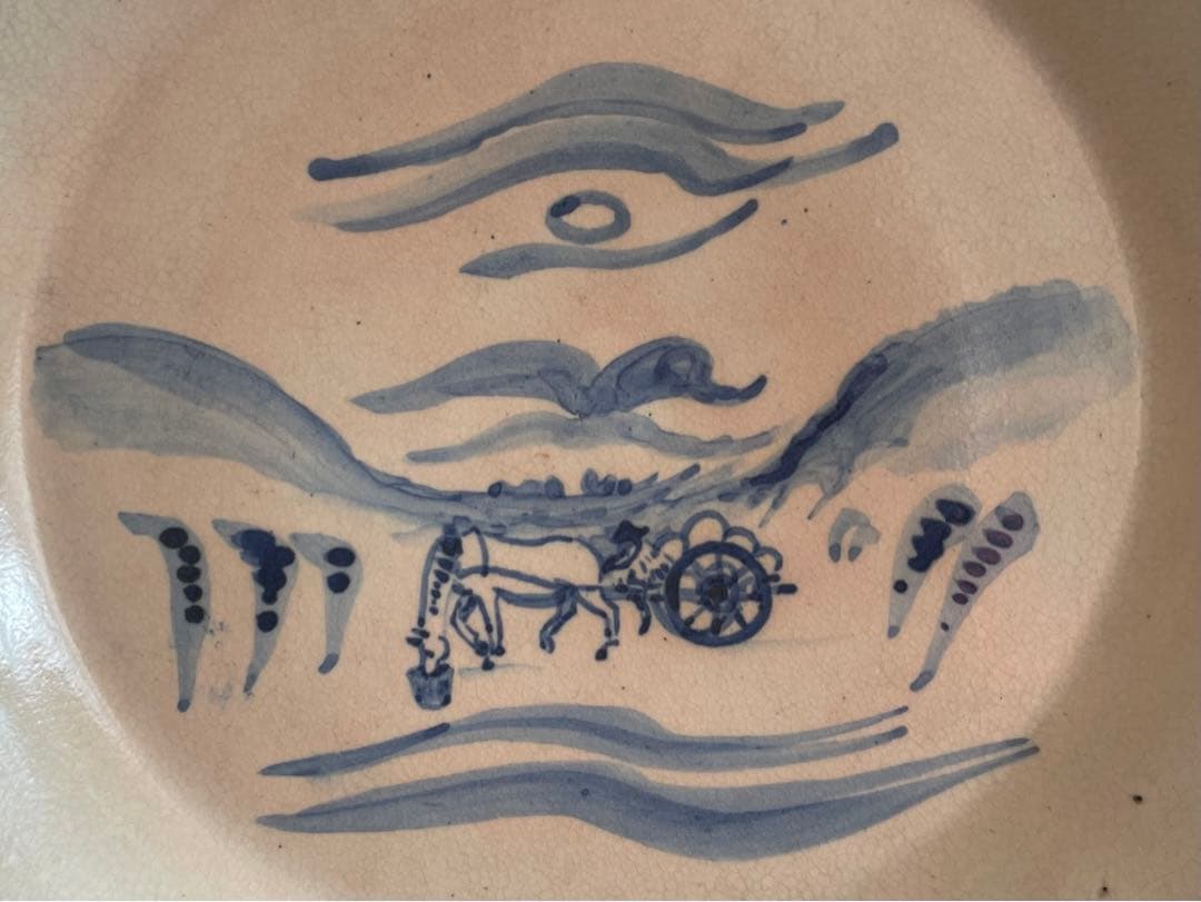陶芸家　バーナード・リーチ　荷馬車図　皿 民芸　民藝　BERNARD LEACH