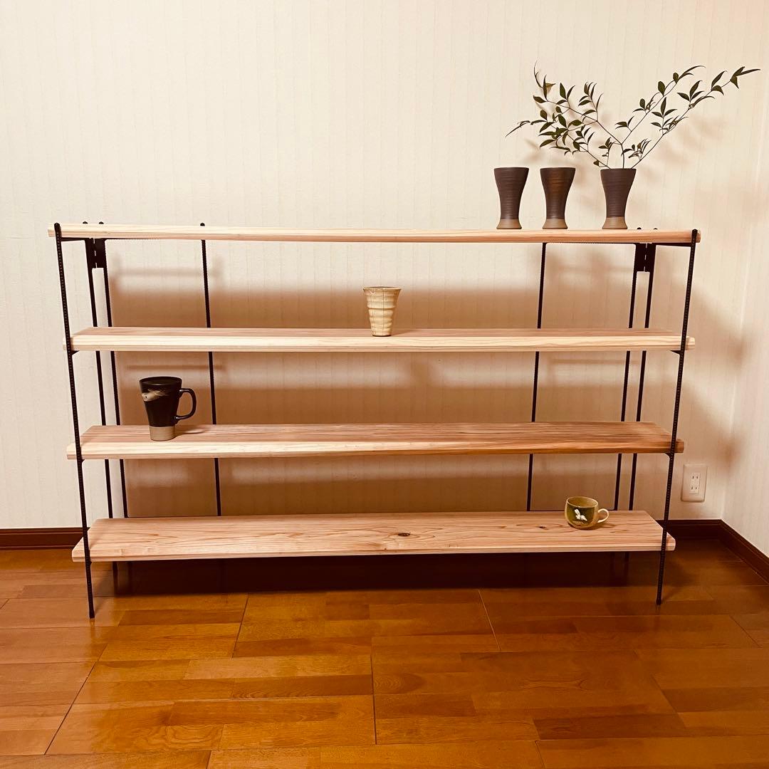 手作りアイアン家具 折り畳みラック アンティーク 西海岸インテリア 幅150cm