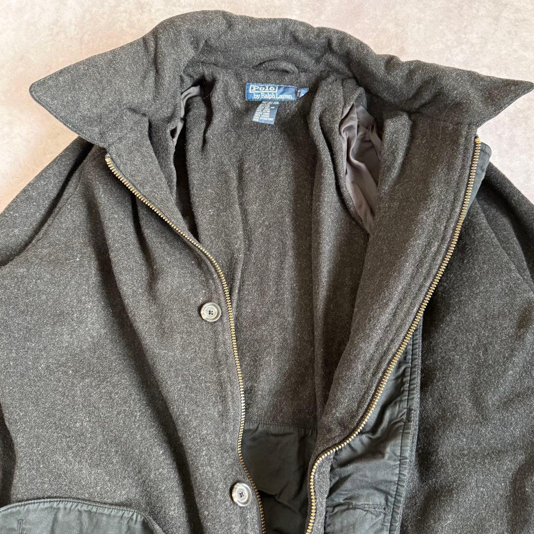 ポロバイラルフローレン ウール ハーフコート L グレー