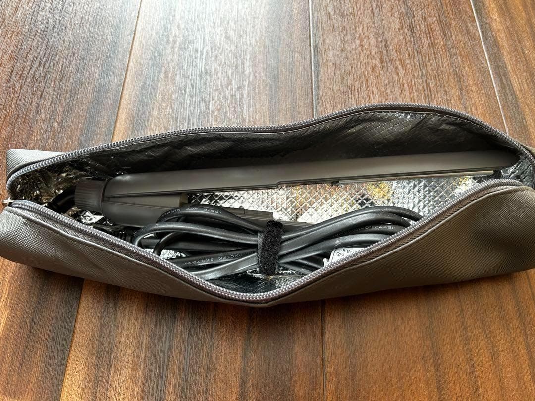 SALONIA スムースシャインストレートヘアアイロン 24mm グレーポーチ付