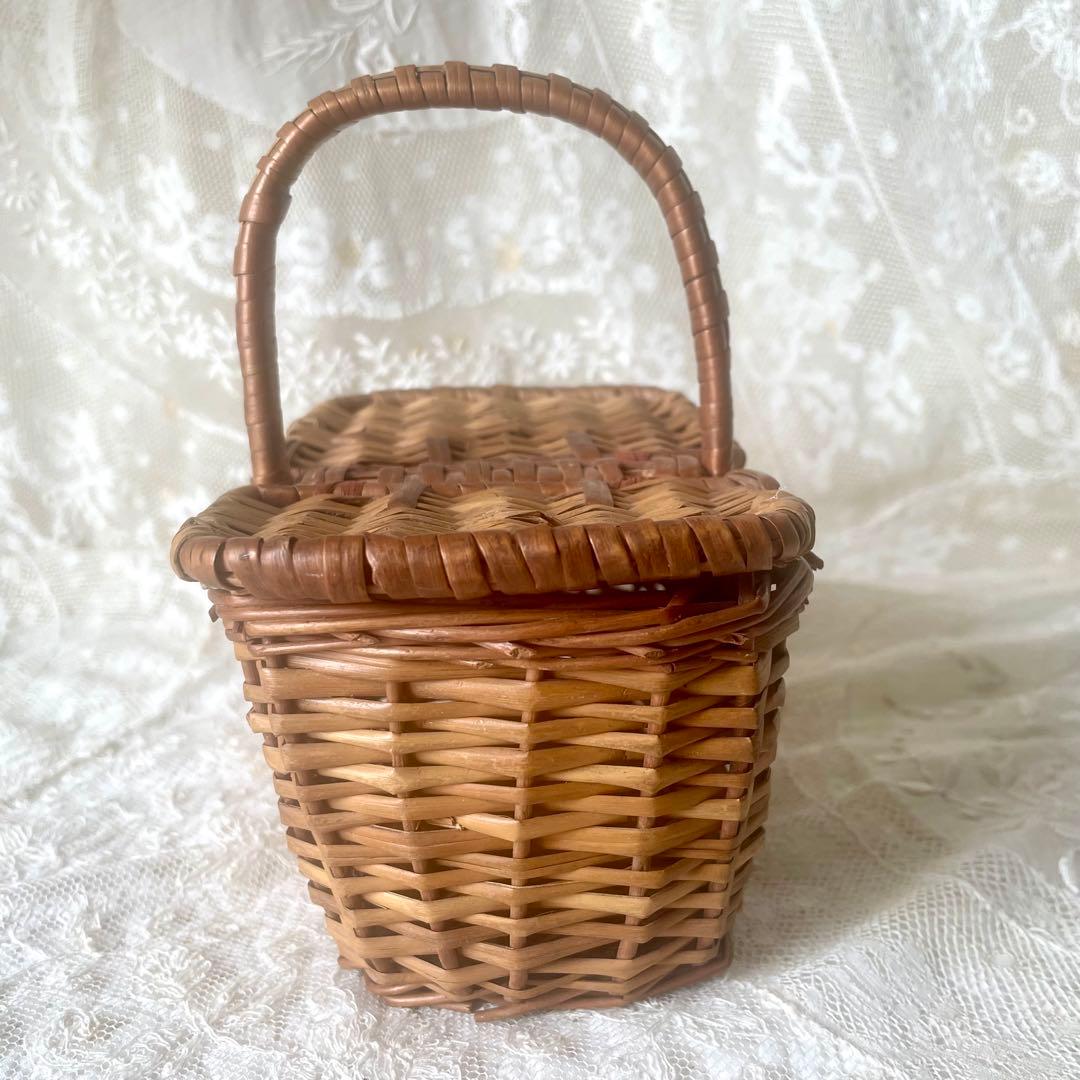 mois★2点おまとめ スクエアドールパニエ　フランスアンティーク&布花