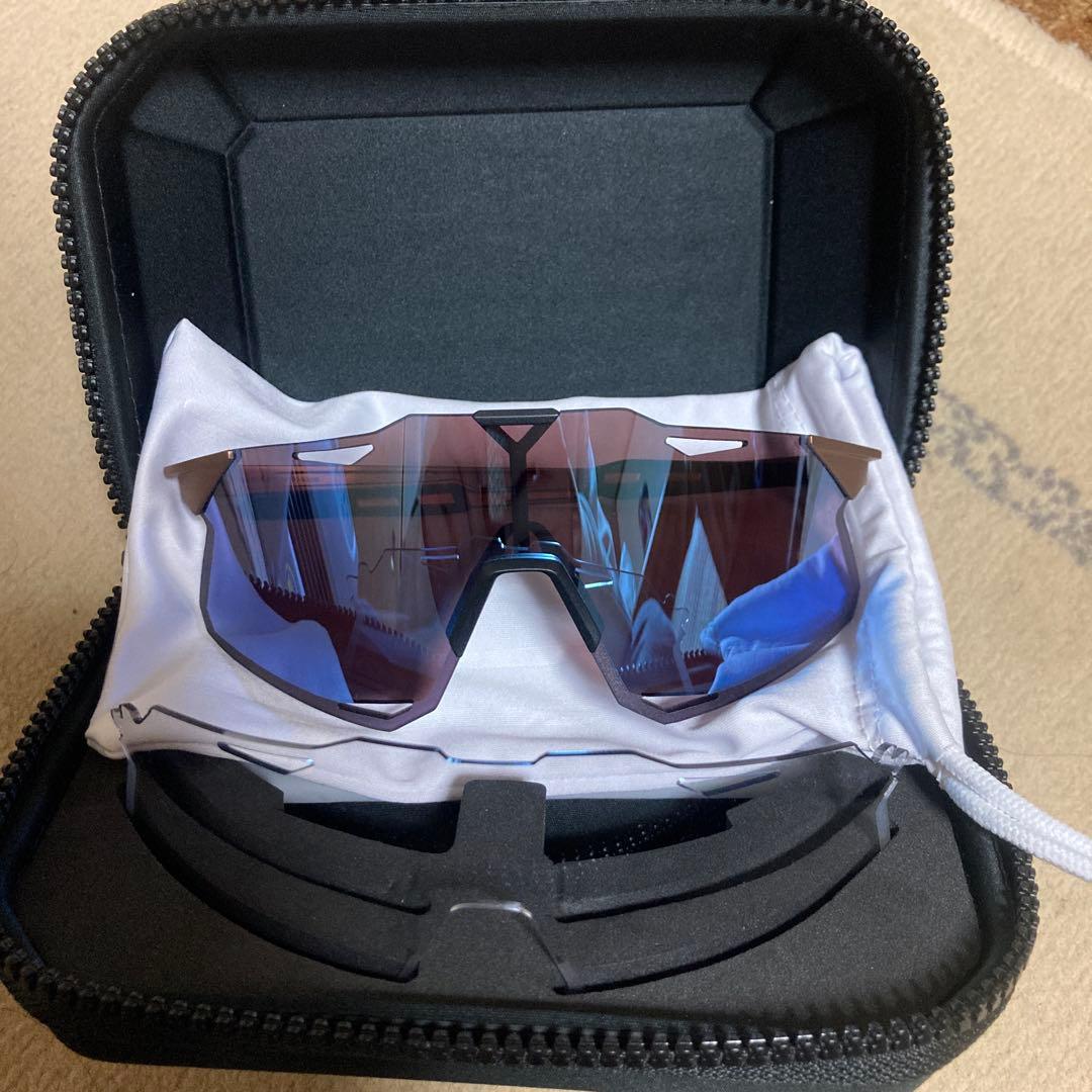 値下げ不可100% スポーツサングラス ゴールドフレーム