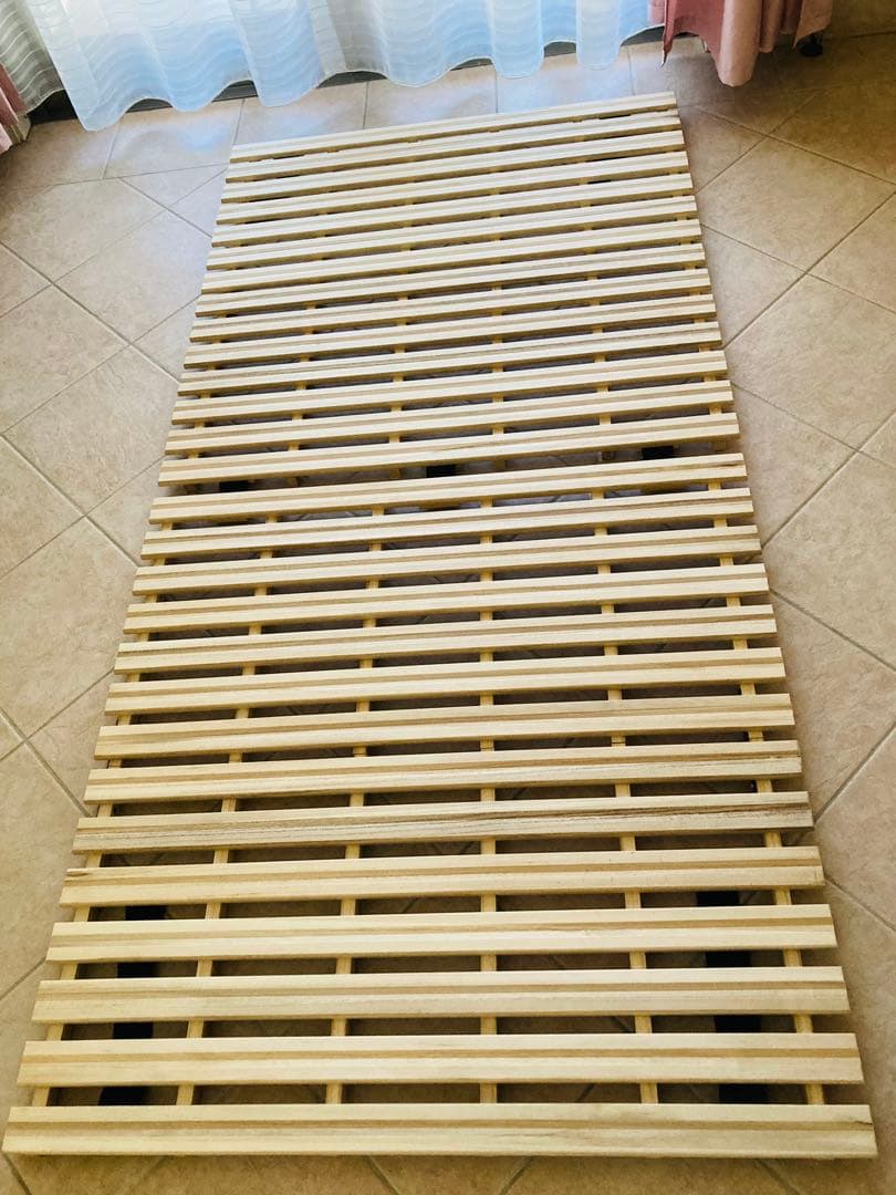 ree.２台セット送料込アイリス桐木製シングルサイズ折りたたみベッド