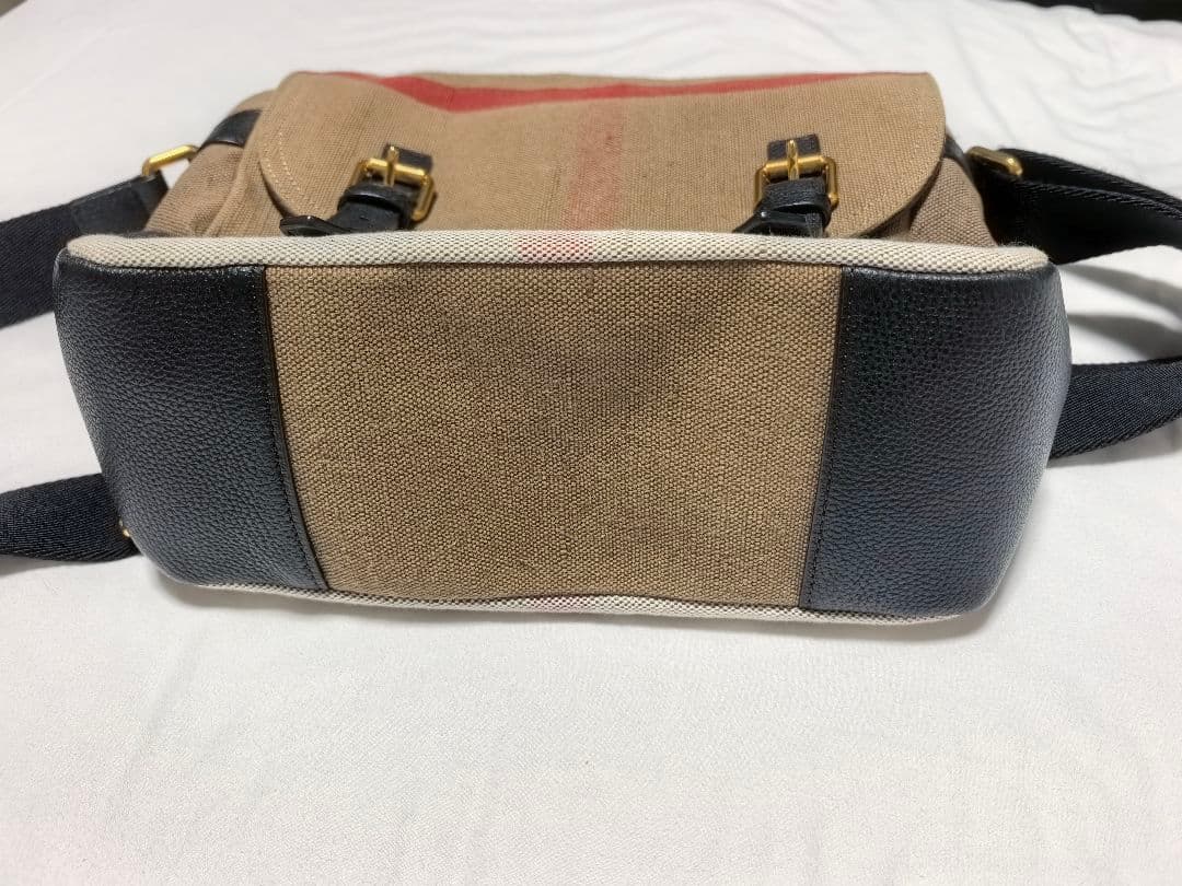 Burberry チェック柄 ショルダーバッグ キャンバス