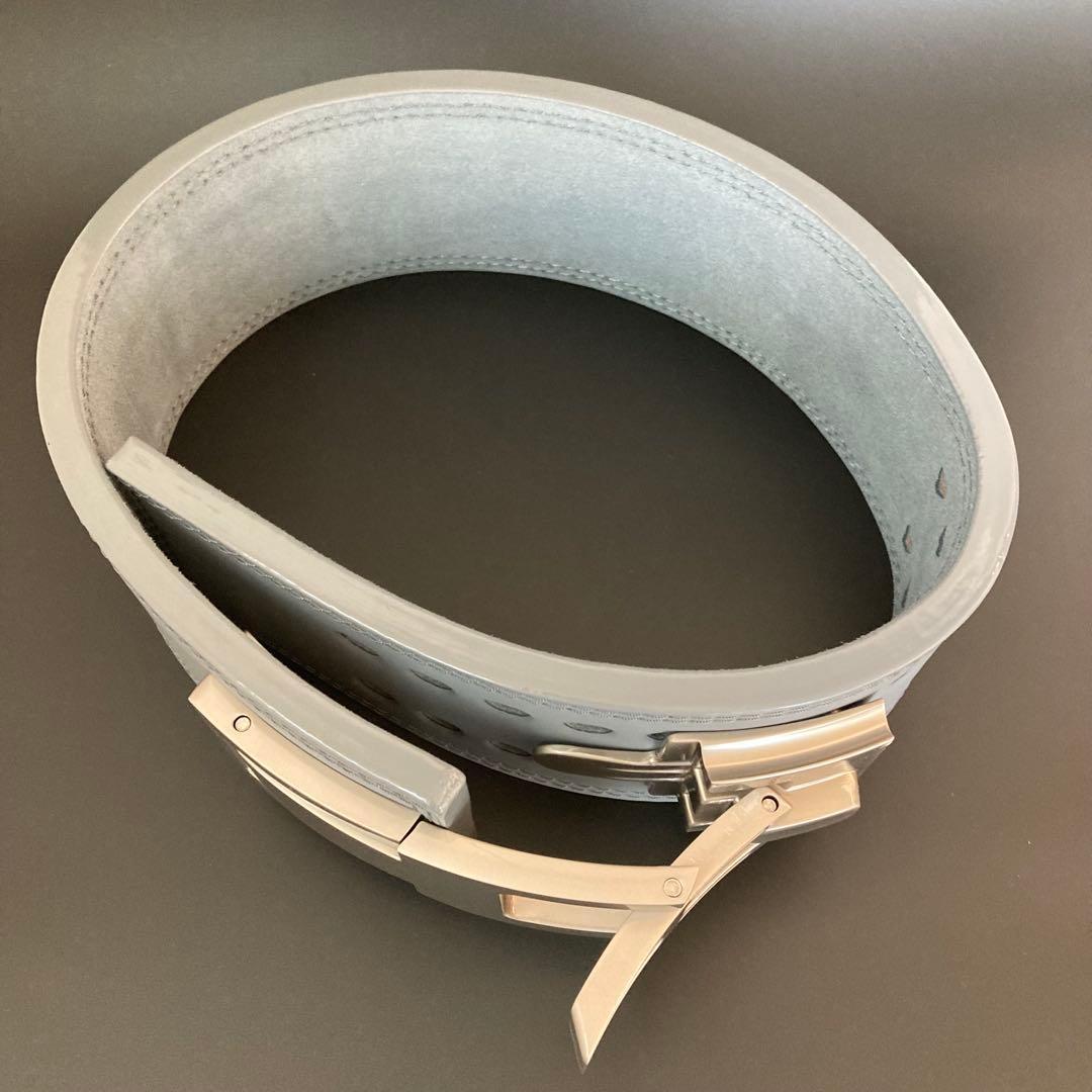 新品 グレー パワーベルト レバーアクション XL ワンタッチ可変式 マット銀