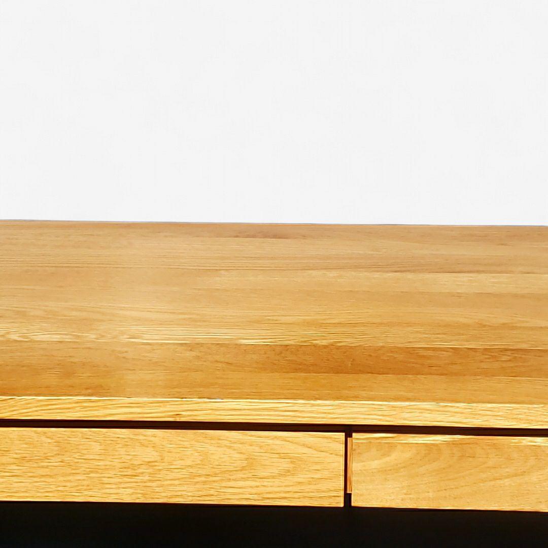 希少 廃盤 無印良品 無垢材デスク 引出付 オーク材 幅110cm 天然木