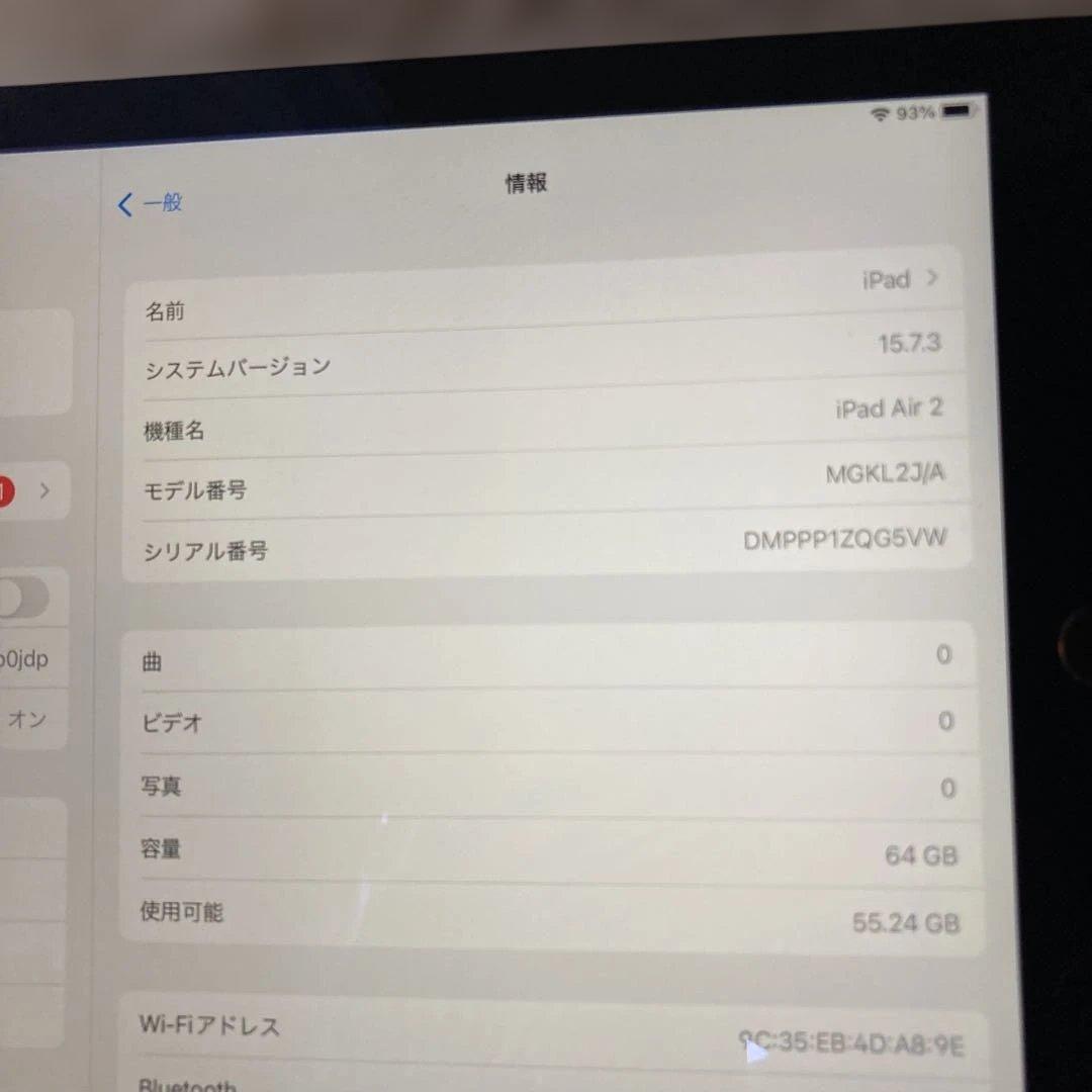 iPad本体 Apple iPad Air 2 64GB