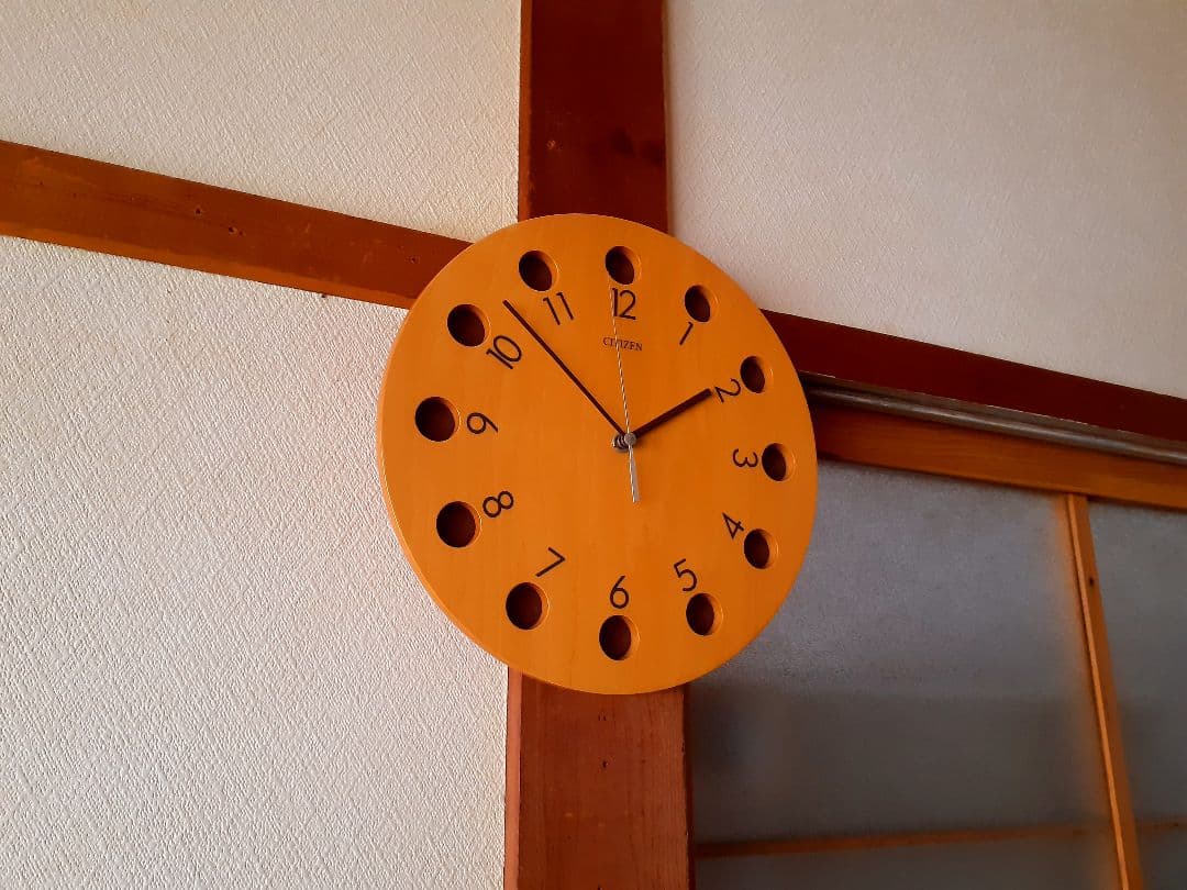 80's-90's　CITIZEN　掛け時計　ポストモダン　ビンテージ　木製